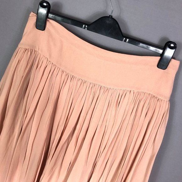 Stella McCartney Women's Rose Pleated Silk Midi Flare Skirts Size EU 44 - Picture 5 of 12